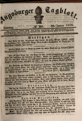 Augsburger Tagblatt Samstag 30. Januar 1836