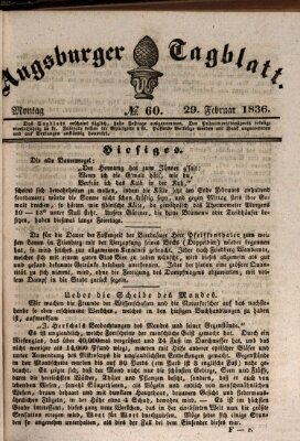 Augsburger Tagblatt Montag 29. Februar 1836