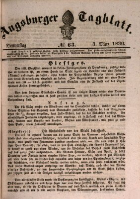 Augsburger Tagblatt Donnerstag 3. März 1836