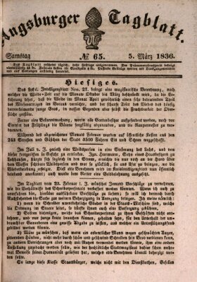 Augsburger Tagblatt Samstag 5. März 1836