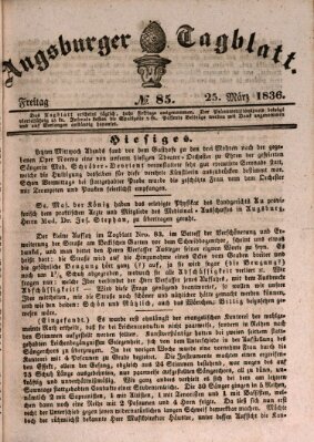 Augsburger Tagblatt Freitag 25. März 1836