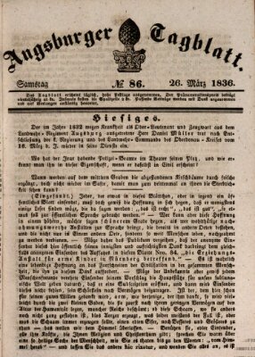 Augsburger Tagblatt Samstag 26. März 1836