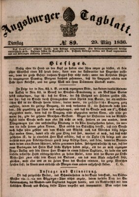 Augsburger Tagblatt Dienstag 29. März 1836