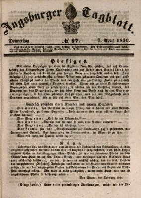 Augsburger Tagblatt Donnerstag 7. April 1836