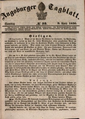 Augsburger Tagblatt Samstag 9. April 1836