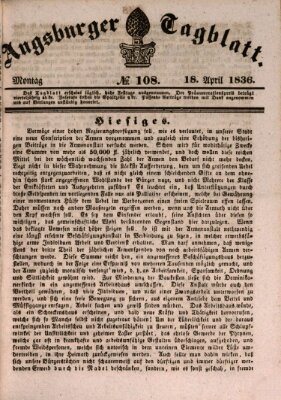 Augsburger Tagblatt Montag 18. April 1836