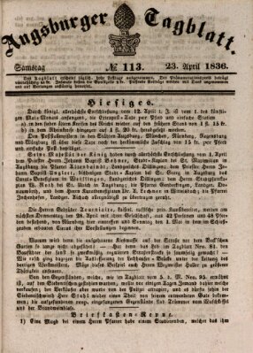 Augsburger Tagblatt Samstag 23. April 1836