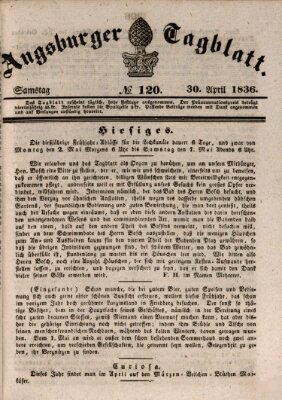 Augsburger Tagblatt Samstag 30. April 1836