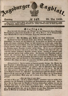 Augsburger Tagblatt Samstag 28. Mai 1836