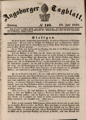 Augsburger Tagblatt Sonntag 19. Juni 1836