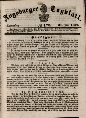 Augsburger Tagblatt Donnerstag 23. Juni 1836