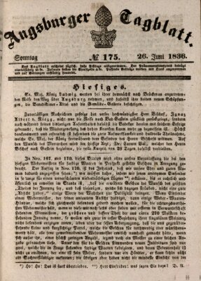 Augsburger Tagblatt Sonntag 26. Juni 1836