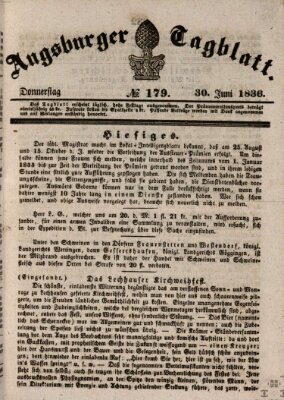 Augsburger Tagblatt Donnerstag 30. Juni 1836