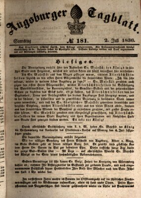 Augsburger Tagblatt Samstag 2. Juli 1836