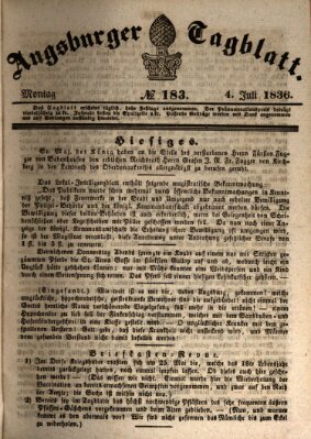 Augsburger Tagblatt Montag 4. Juli 1836