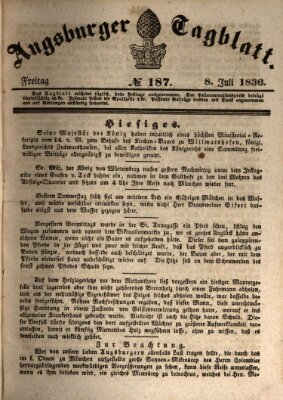 Augsburger Tagblatt Freitag 8. Juli 1836