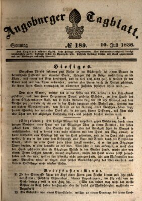 Augsburger Tagblatt Sonntag 10. Juli 1836