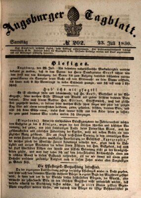 Augsburger Tagblatt Samstag 23. Juli 1836