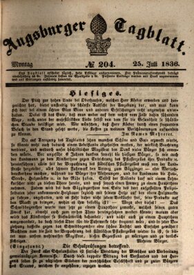 Augsburger Tagblatt Montag 25. Juli 1836