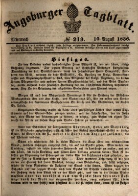 Augsburger Tagblatt Mittwoch 10. August 1836