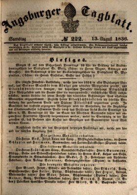 Augsburger Tagblatt Samstag 13. August 1836