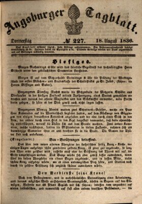 Augsburger Tagblatt Donnerstag 18. August 1836