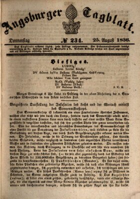 Augsburger Tagblatt Donnerstag 25. August 1836