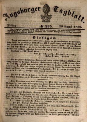 Augsburger Tagblatt Freitag 26. August 1836