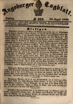 Augsburger Tagblatt Dienstag 30. August 1836