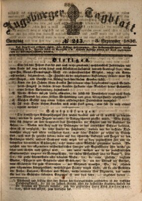 Augsburger Tagblatt Samstag 3. September 1836