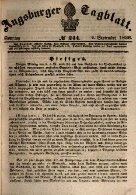 Augsburger Tagblatt Sonntag 4. September 1836