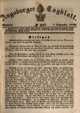 Augsburger Tagblatt Mittwoch 7. September 1836