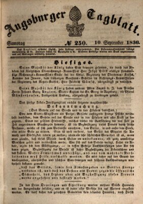 Augsburger Tagblatt Samstag 10. September 1836