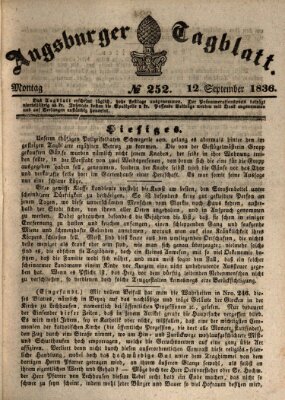 Augsburger Tagblatt Montag 12. September 1836