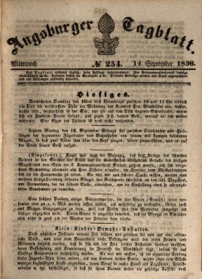 Augsburger Tagblatt Mittwoch 14. September 1836