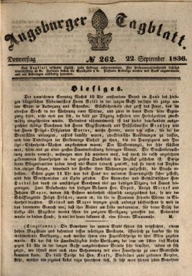 Augsburger Tagblatt Donnerstag 22. September 1836