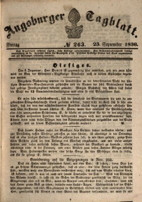 Augsburger Tagblatt Freitag 23. September 1836