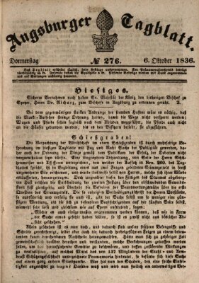 Augsburger Tagblatt Donnerstag 6. Oktober 1836