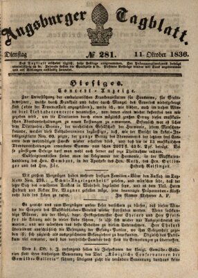 Augsburger Tagblatt Dienstag 11. Oktober 1836
