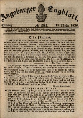 Augsburger Tagblatt Samstag 15. Oktober 1836