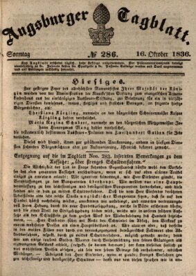 Augsburger Tagblatt Sonntag 16. Oktober 1836