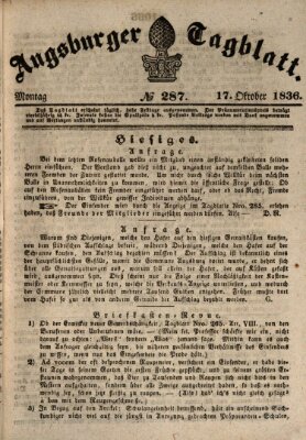 Augsburger Tagblatt Montag 17. Oktober 1836