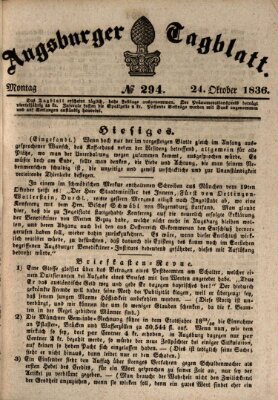 Augsburger Tagblatt Montag 24. Oktober 1836