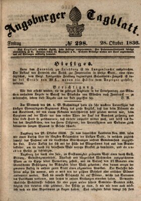 Augsburger Tagblatt Freitag 28. Oktober 1836