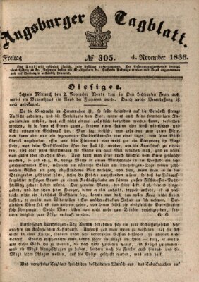 Augsburger Tagblatt Freitag 4. November 1836