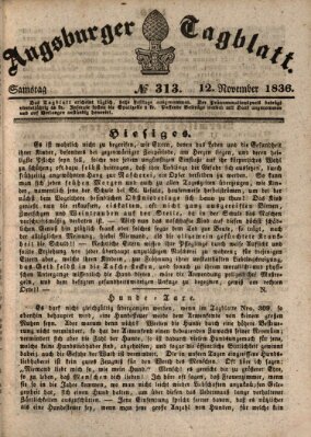 Augsburger Tagblatt Samstag 12. November 1836