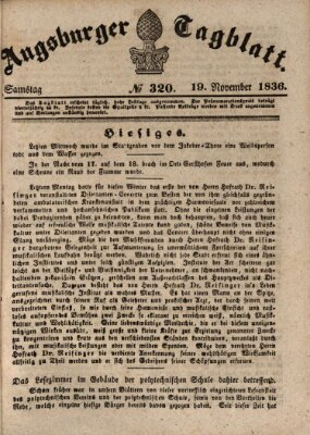 Augsburger Tagblatt Samstag 19. November 1836