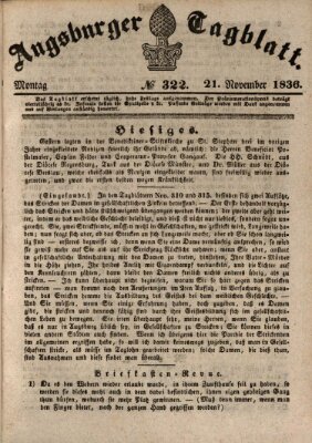 Augsburger Tagblatt Montag 21. November 1836