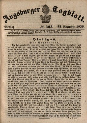 Augsburger Tagblatt Dienstag 22. November 1836