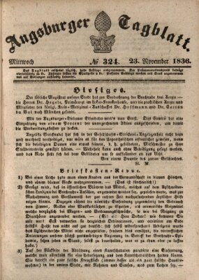 Augsburger Tagblatt Mittwoch 23. November 1836